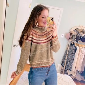 Vintage Casual Corner Green Fair Isle Sweater S